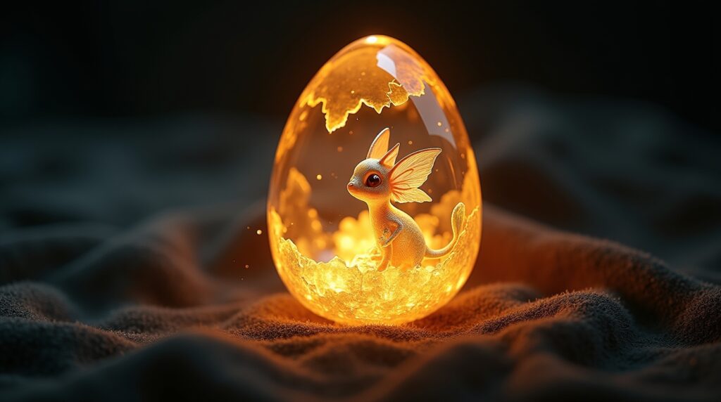 Glowing crystal egg