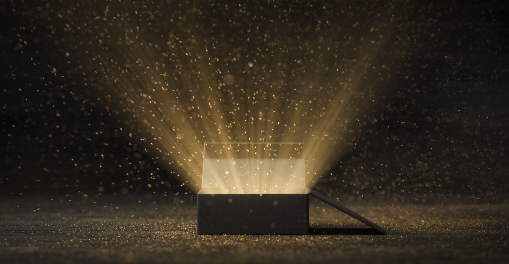 Small matte-black mystery box